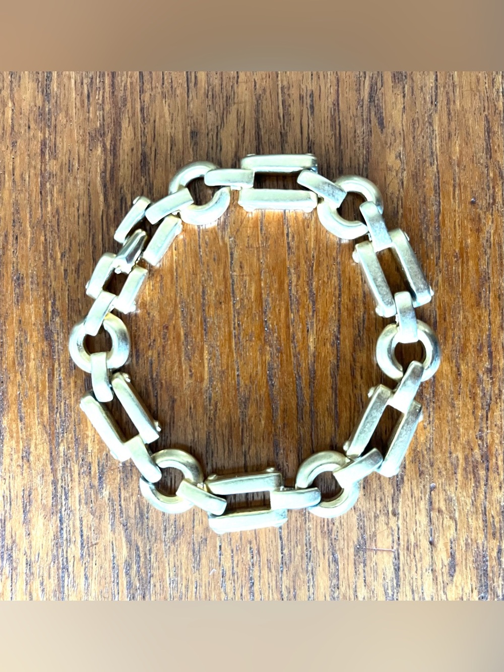 Vintage Erwin Pearl (E. Pearl) Matte Gold Tone Chunky Link Bracelet, Circa 1990s